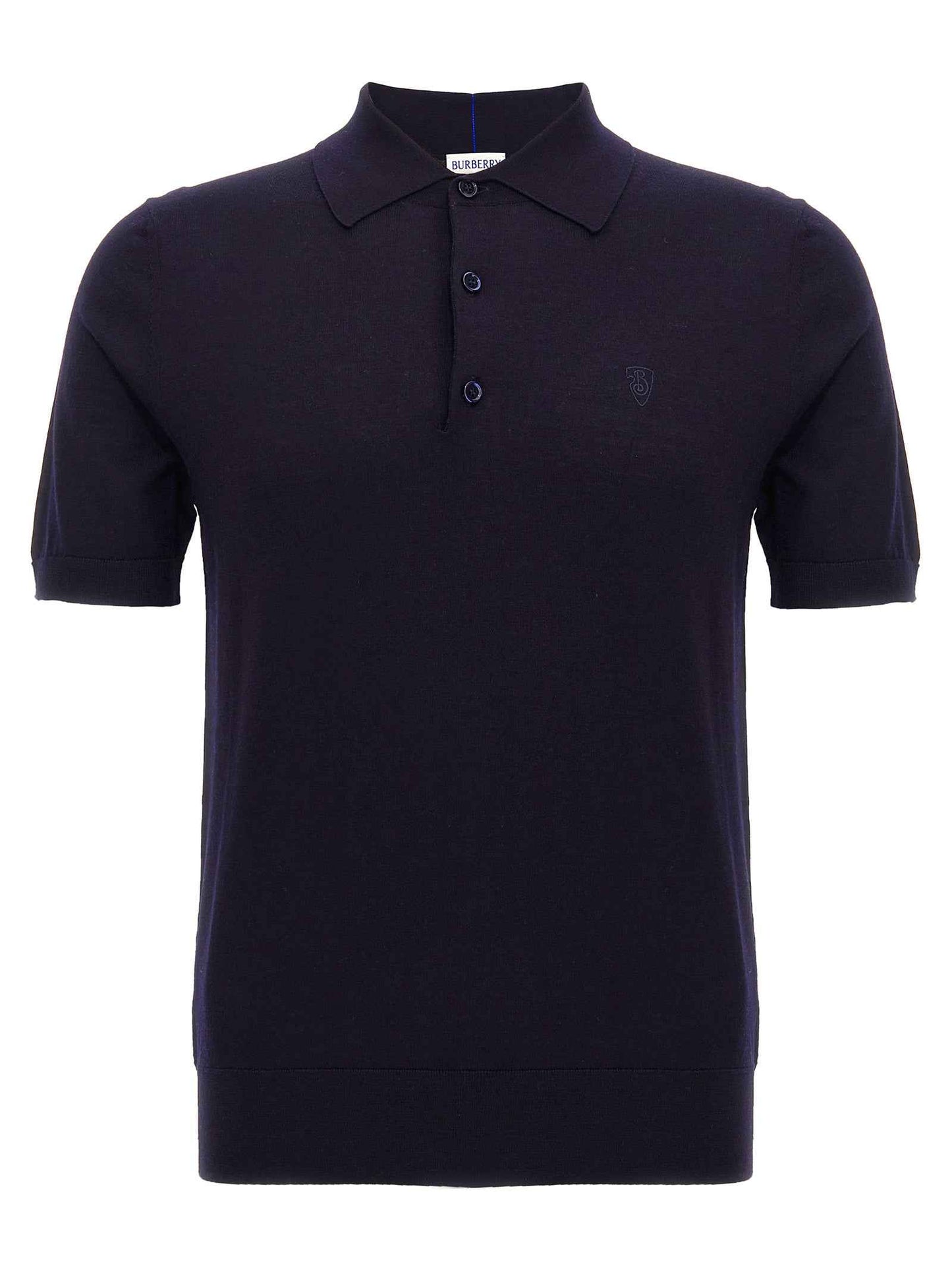 Blue Wool Polo Shirt
