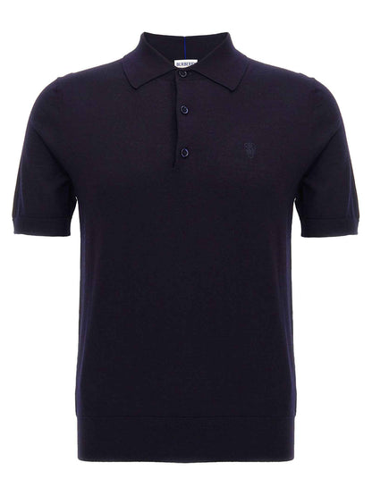 Blue Wool Polo Shirt