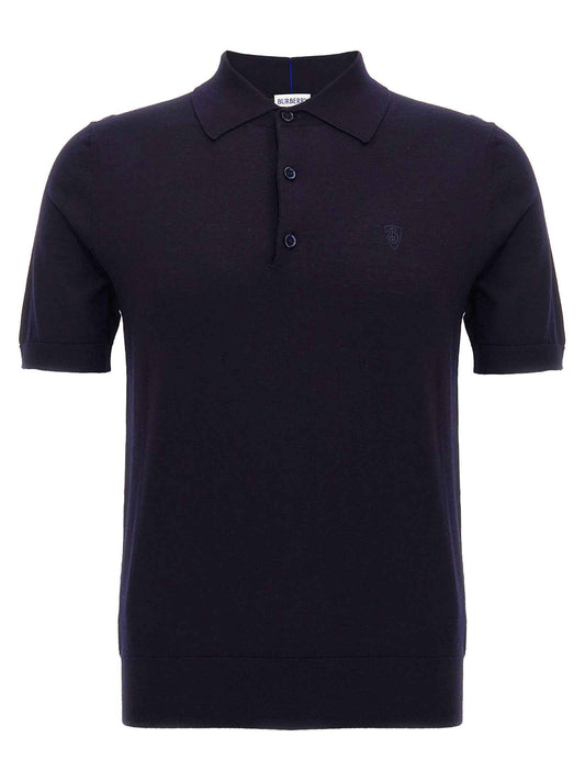Blue Wool Polo Shirt