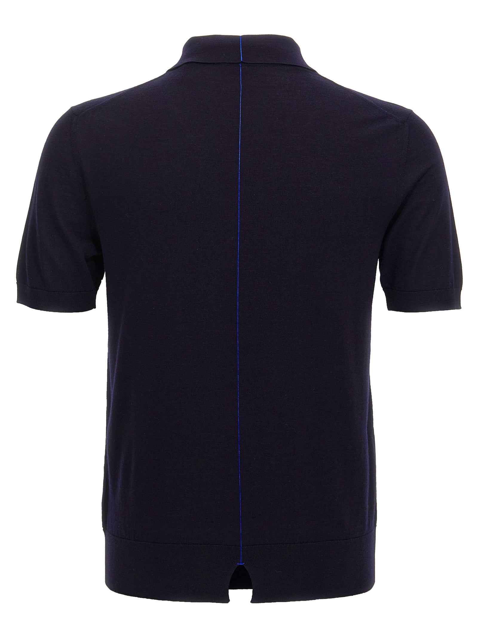 Blue Wool Polo Shirt