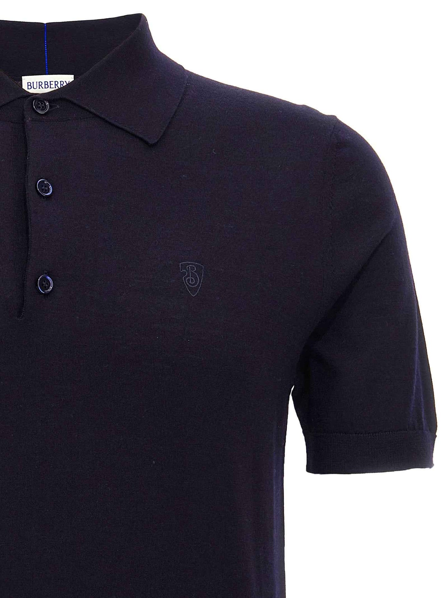 Blue Wool Polo Shirt