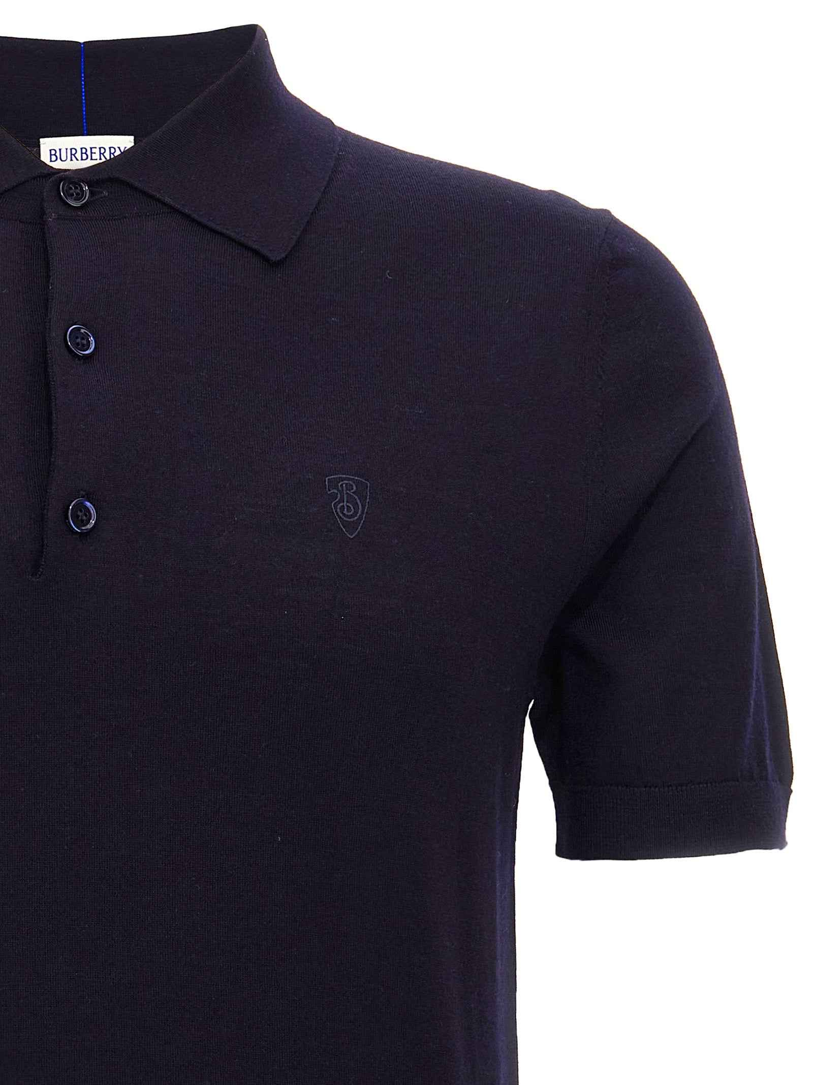 Blue Wool Polo Shirt
