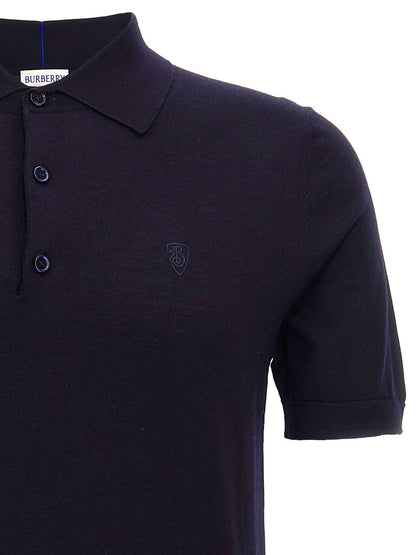Blue Wool Polo Shirt