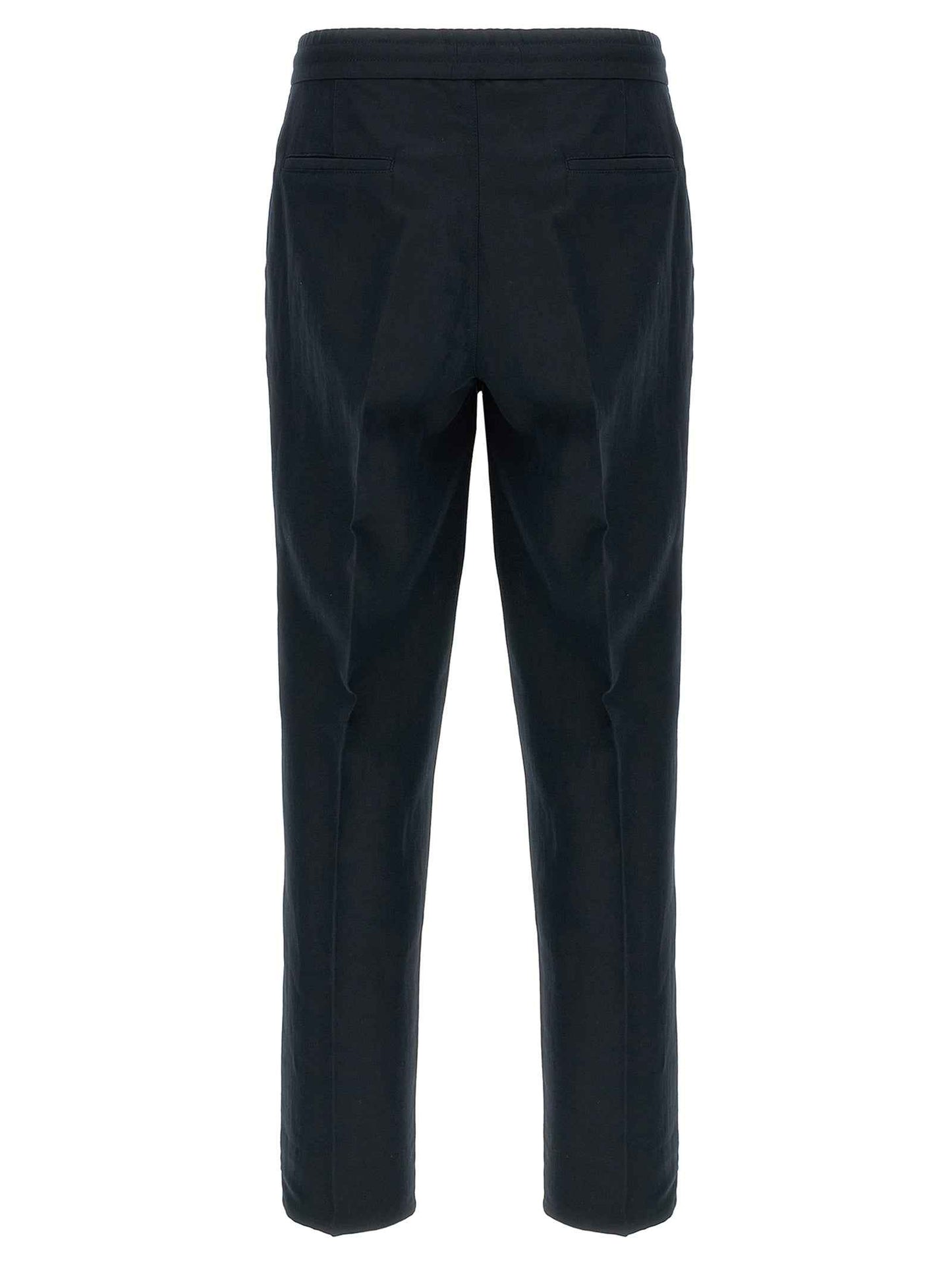 Blue Linen Casual Pants