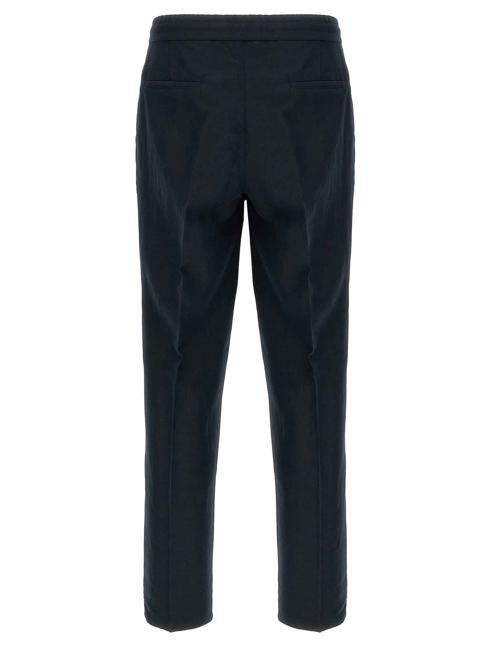 Blue Linen Casual Pants