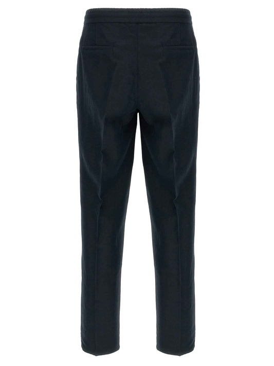 Blue Linen Casual Pants