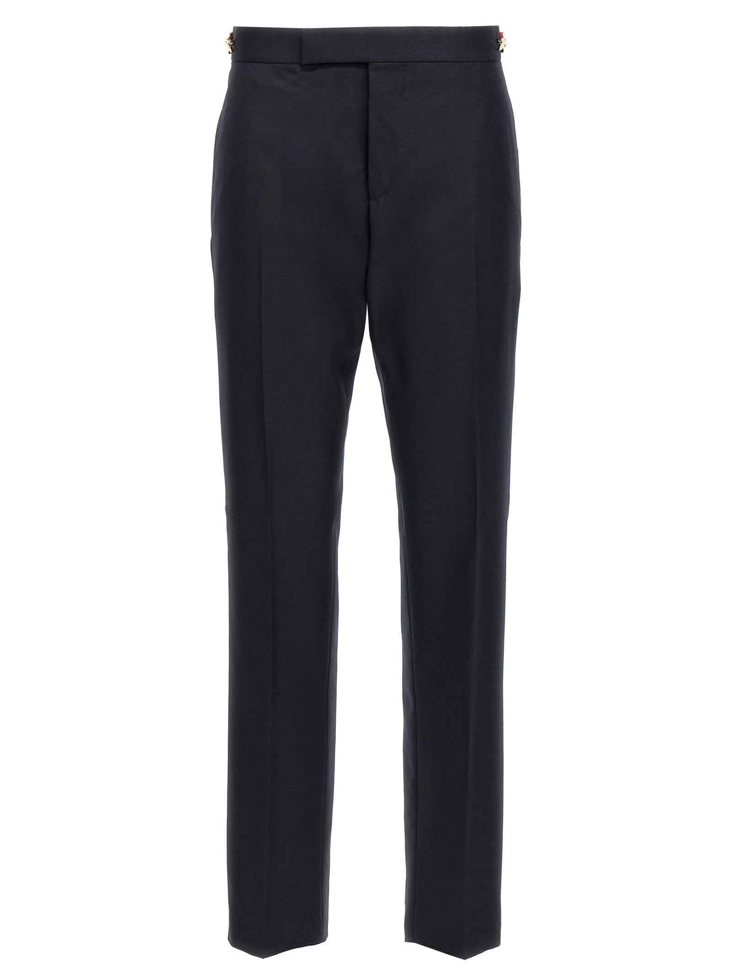 Blue Wool Casual Pants