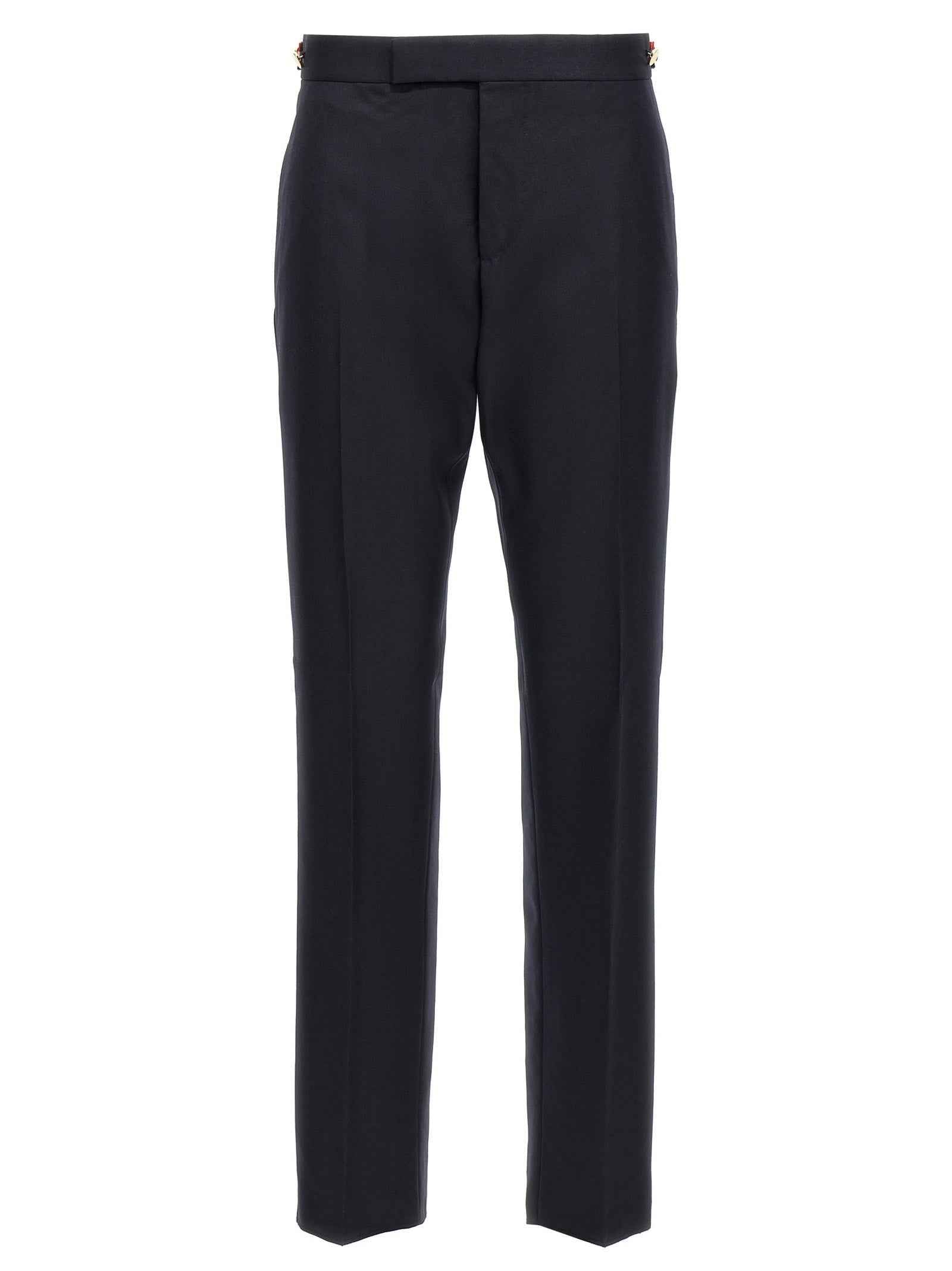 Blue Wool Casual Pants