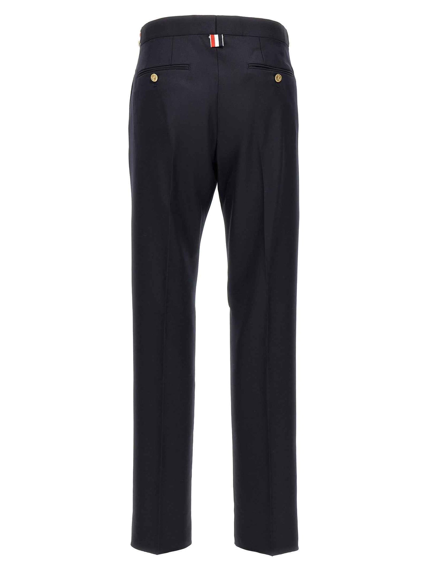 Blue Wool Casual Pants