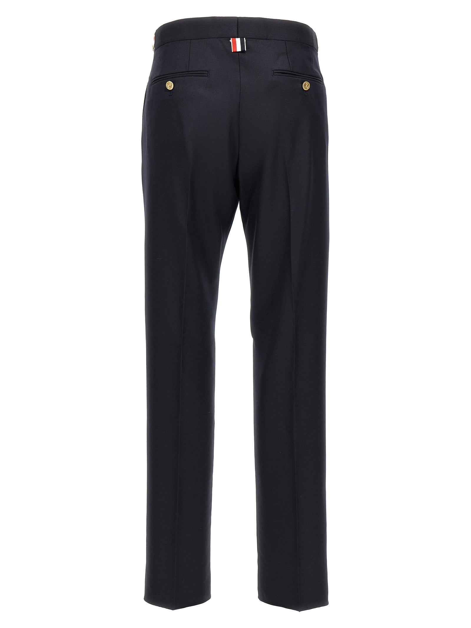 Blue Wool Casual Pants