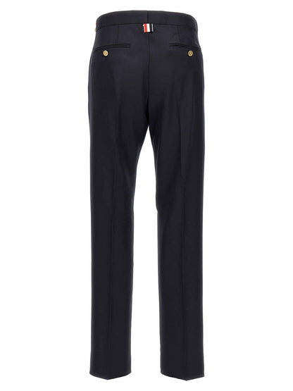 Blue Wool Casual Pants