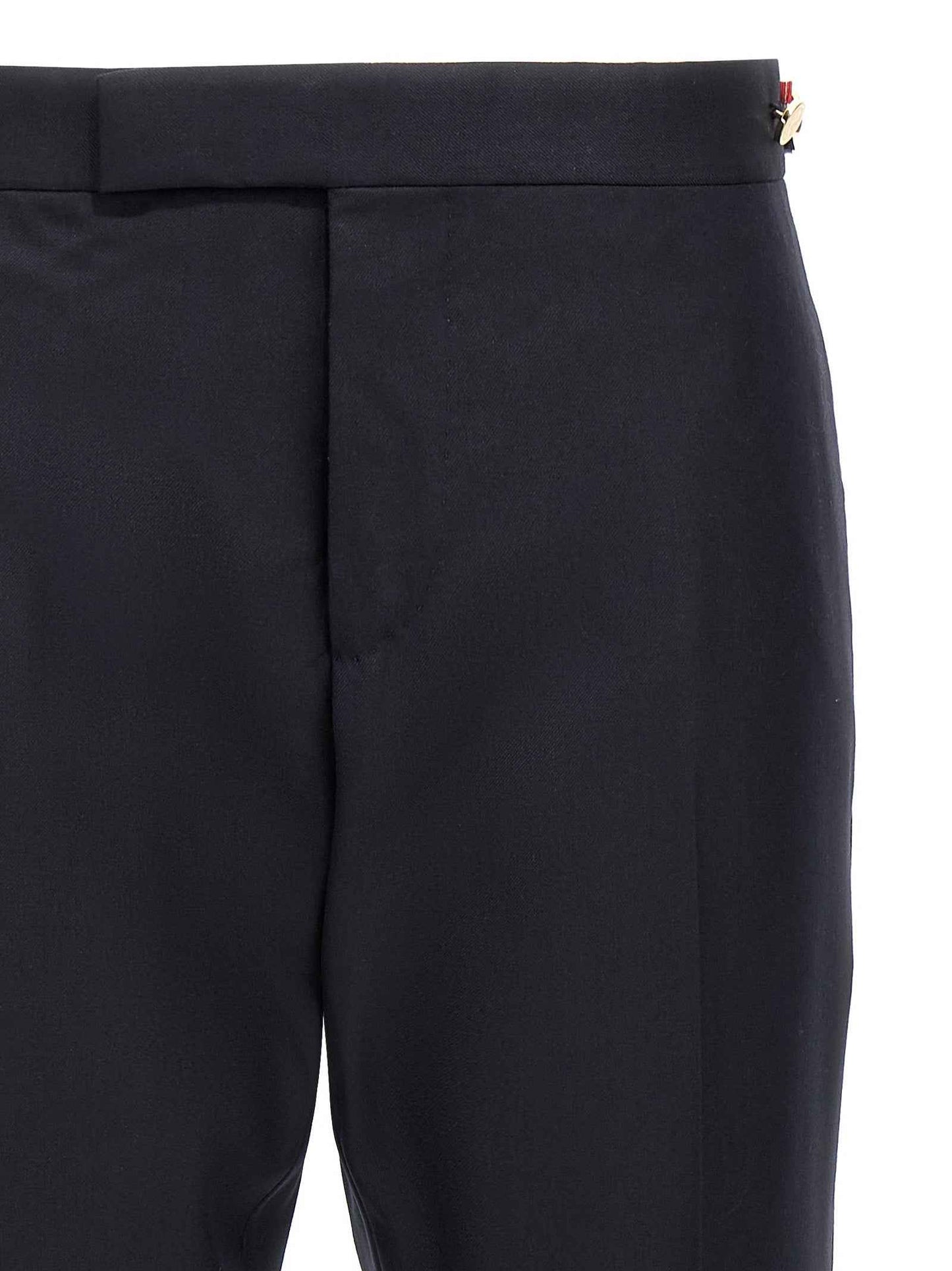 Blue Wool Casual Pants