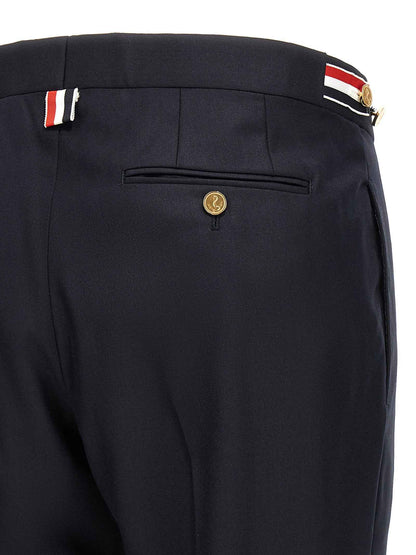 Blue Wool Casual Pants
