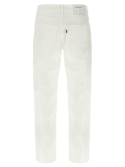 White Cotton Straight-Leg Jeans