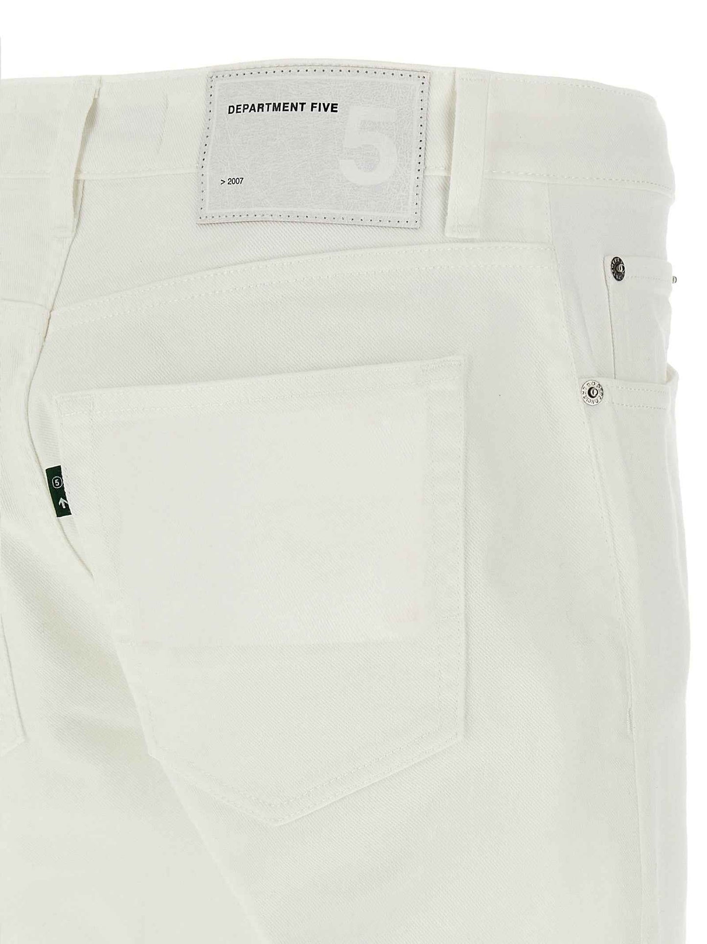 White Cotton Straight-Leg Jeans