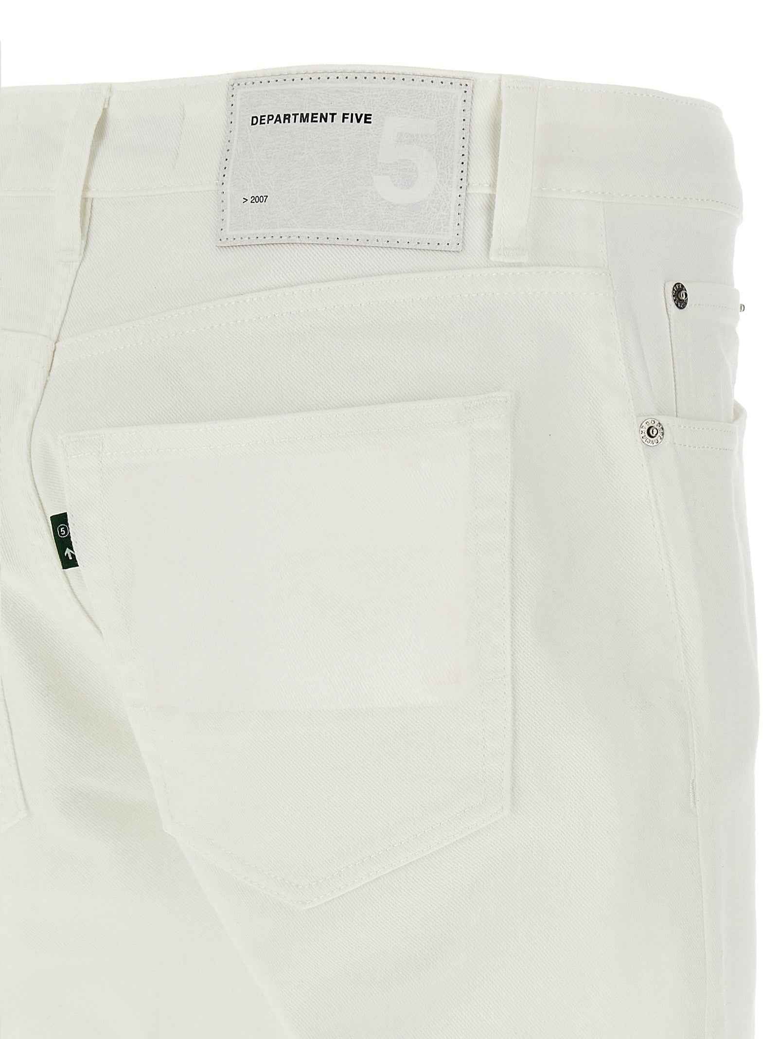 White Cotton Straight-Leg Jeans