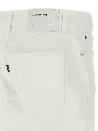 White Cotton Straight-Leg Jeans