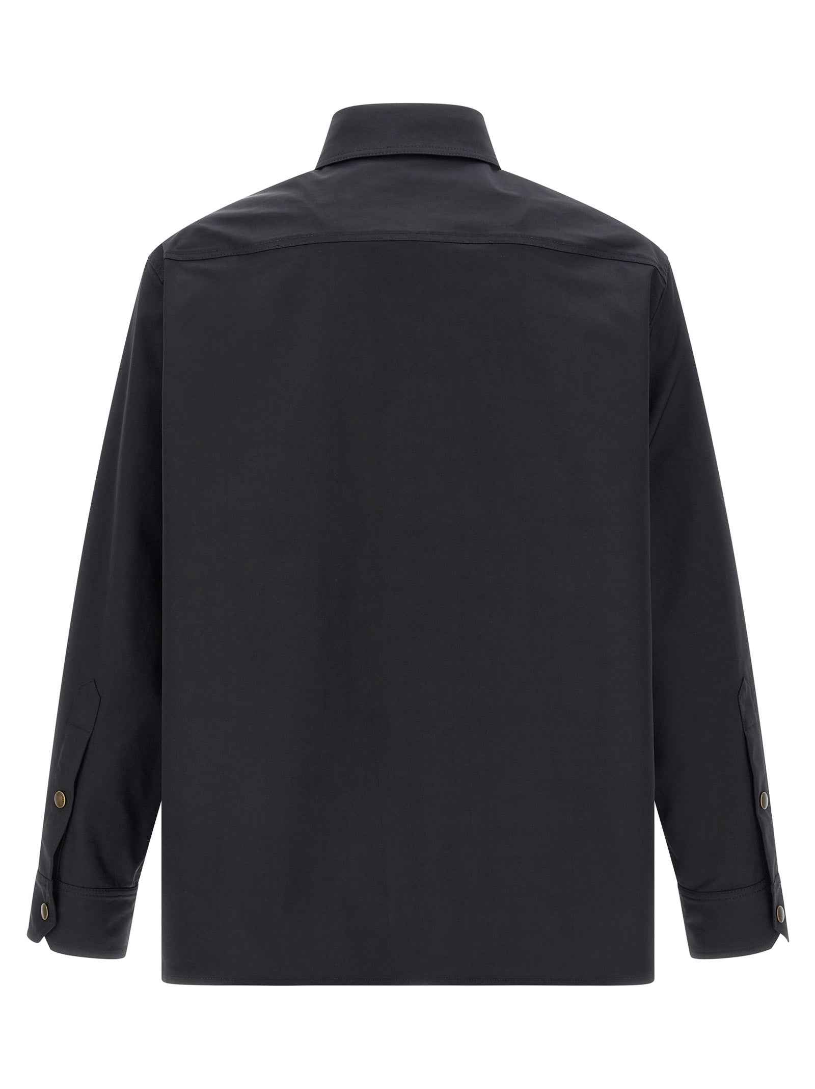 Blue Polyester Full-Length Jacket