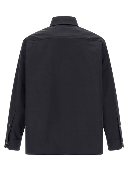 Blue Polyester Full-Length Jacket