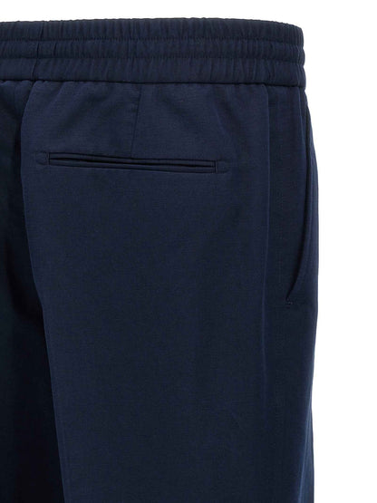 Blue Linen Casual Pants