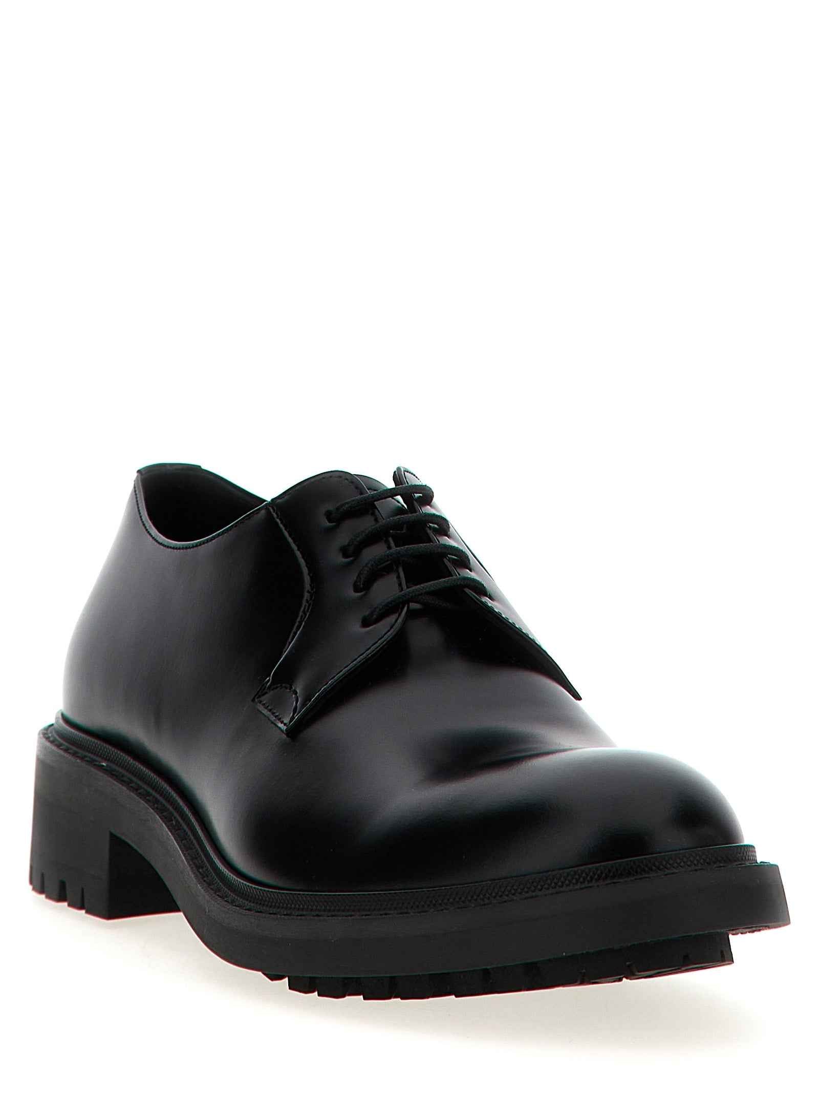 Black Lamb Leather Oxfords And Derbies