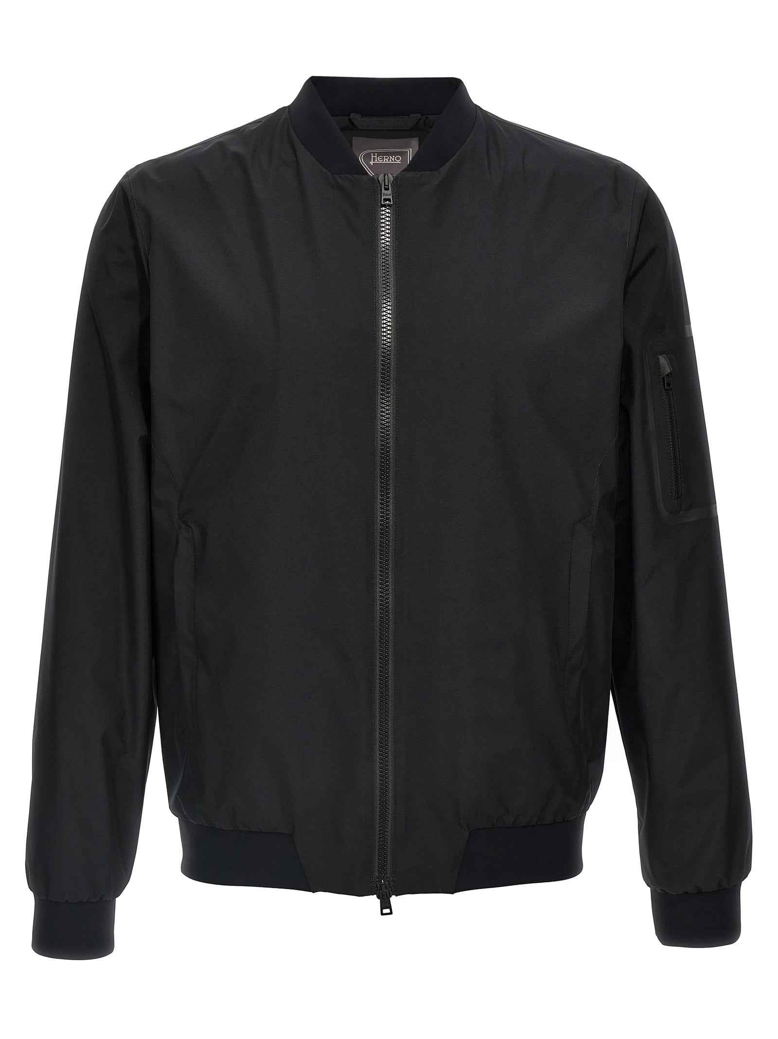 Black Polyester Bomber