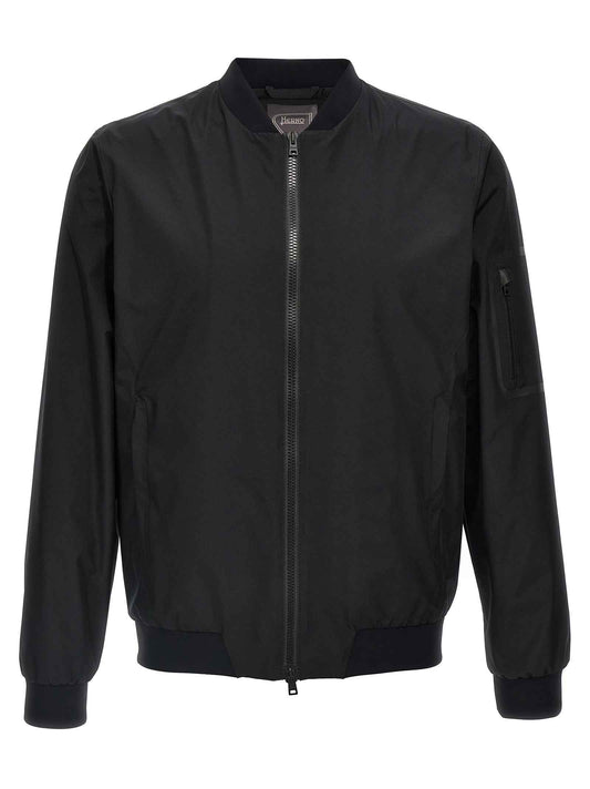 Black Polyester Bomber