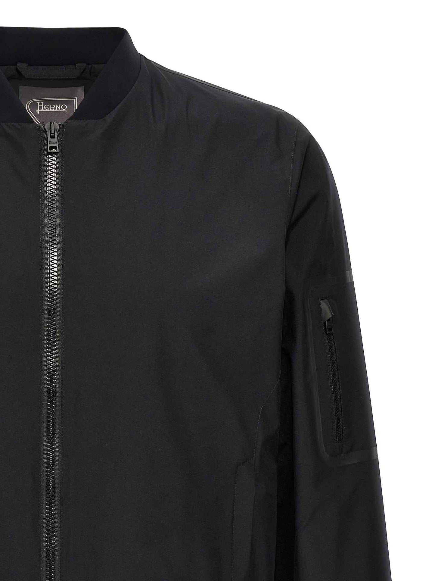 Black Polyester Bomber