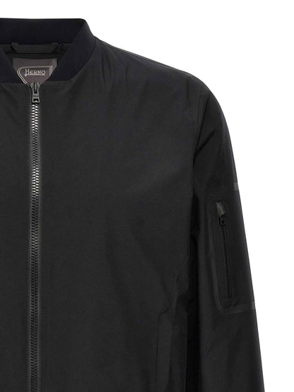 Black Polyester Bomber