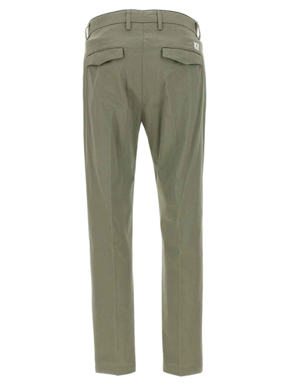 Bicolor Cotton Cropped Pants