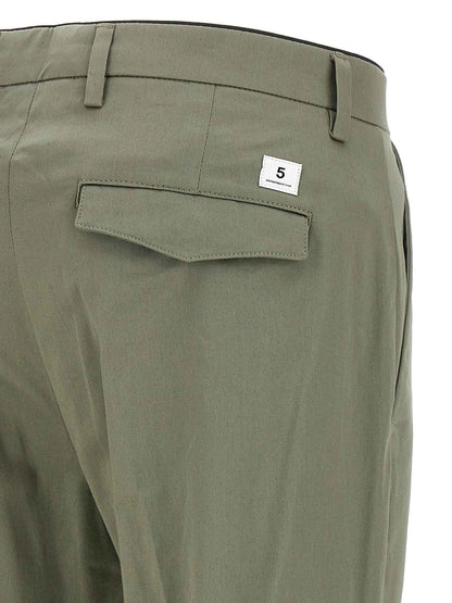 Bicolor Cotton Cropped Pants
