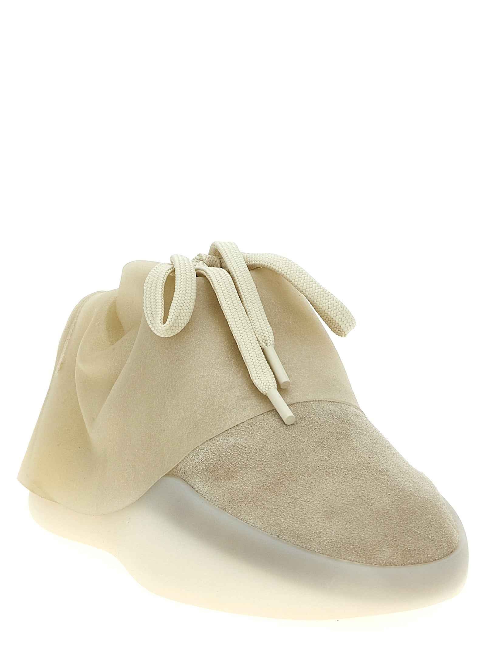 Beige Leather Sneakers