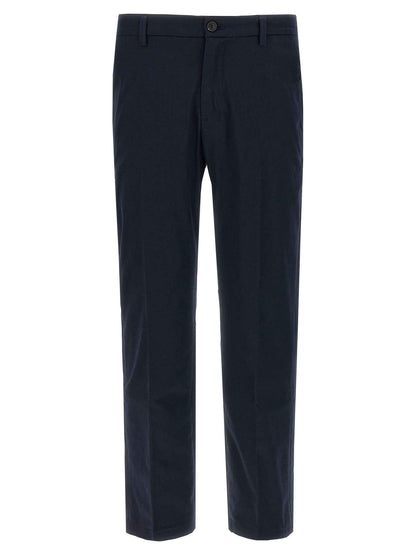 Blue Cotton Cropped Pants