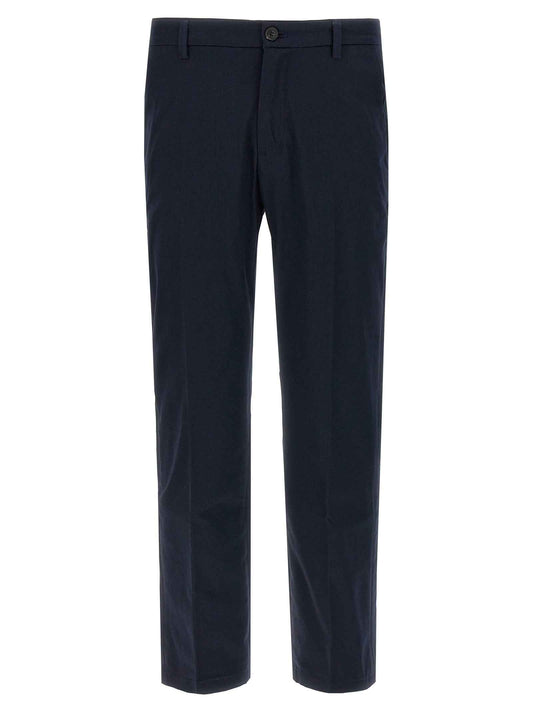 Blue Cotton Cropped Pants