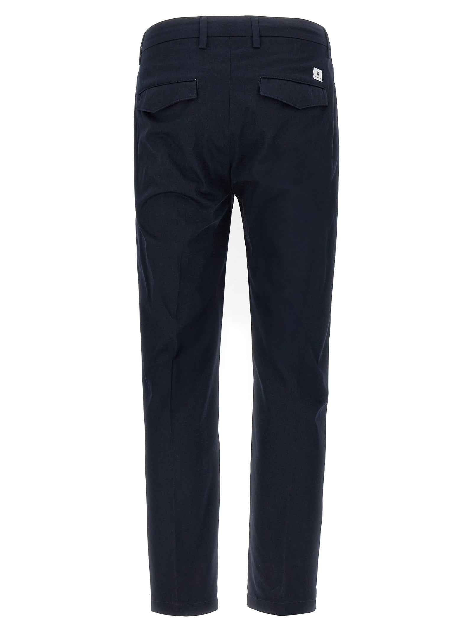 Blue Cotton Cropped Pants