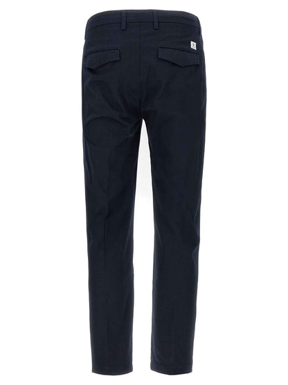 Blue Cotton Cropped Pants