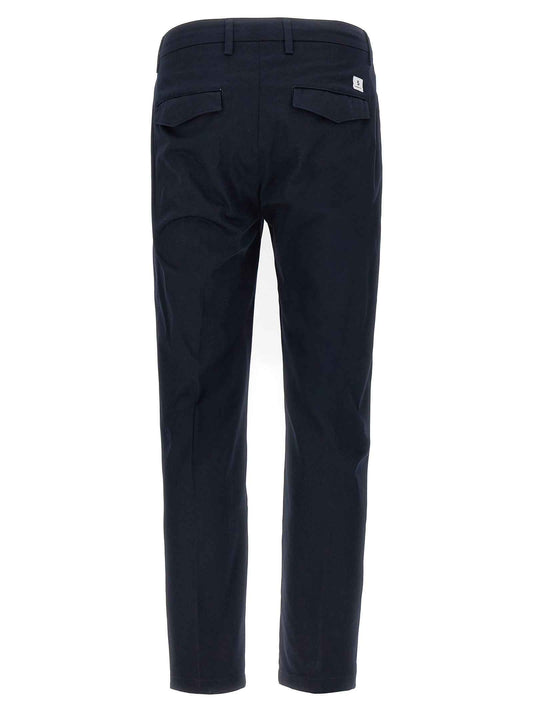 Blue Cotton Cropped Pants