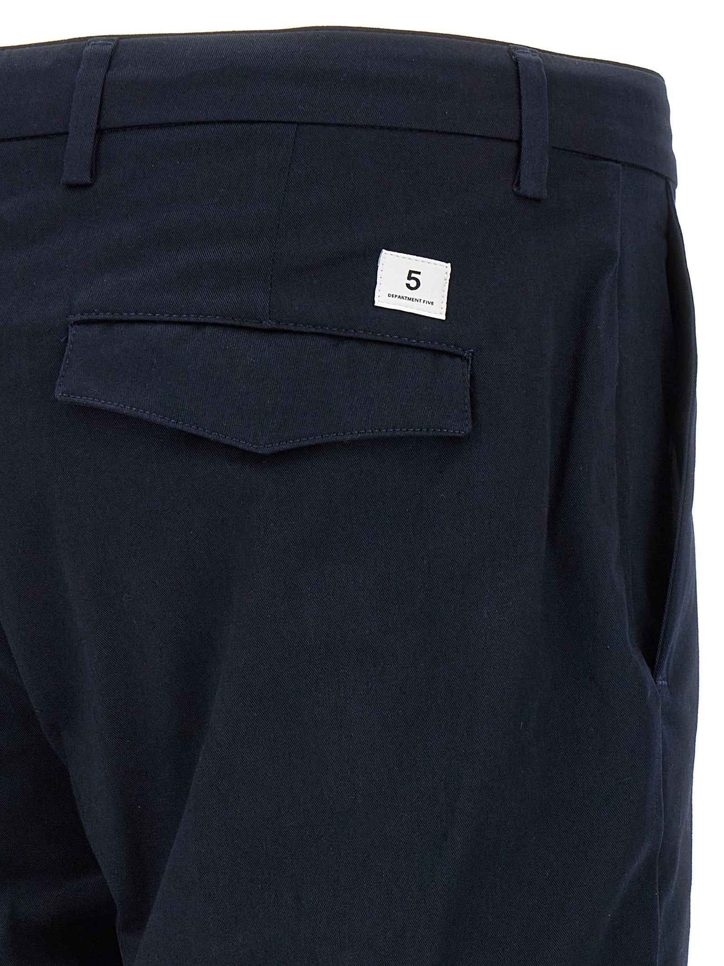 Blue Cotton Cropped Pants