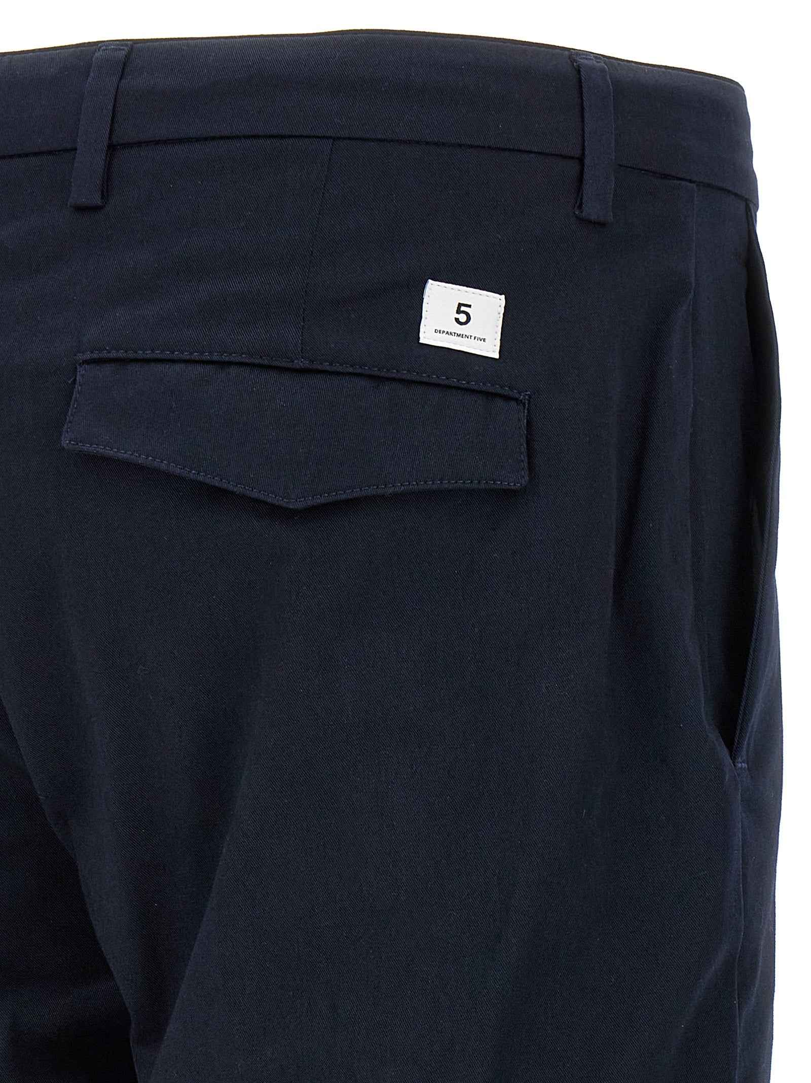 Blue Cotton Cropped Pants
