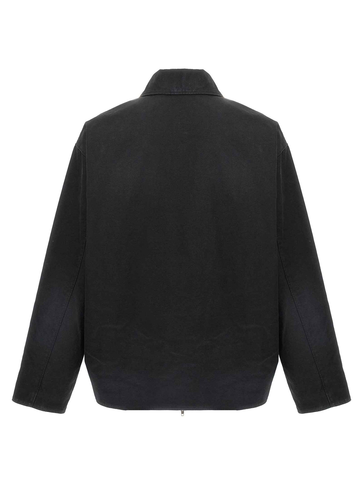 Black Cotton Full-Length Jacket