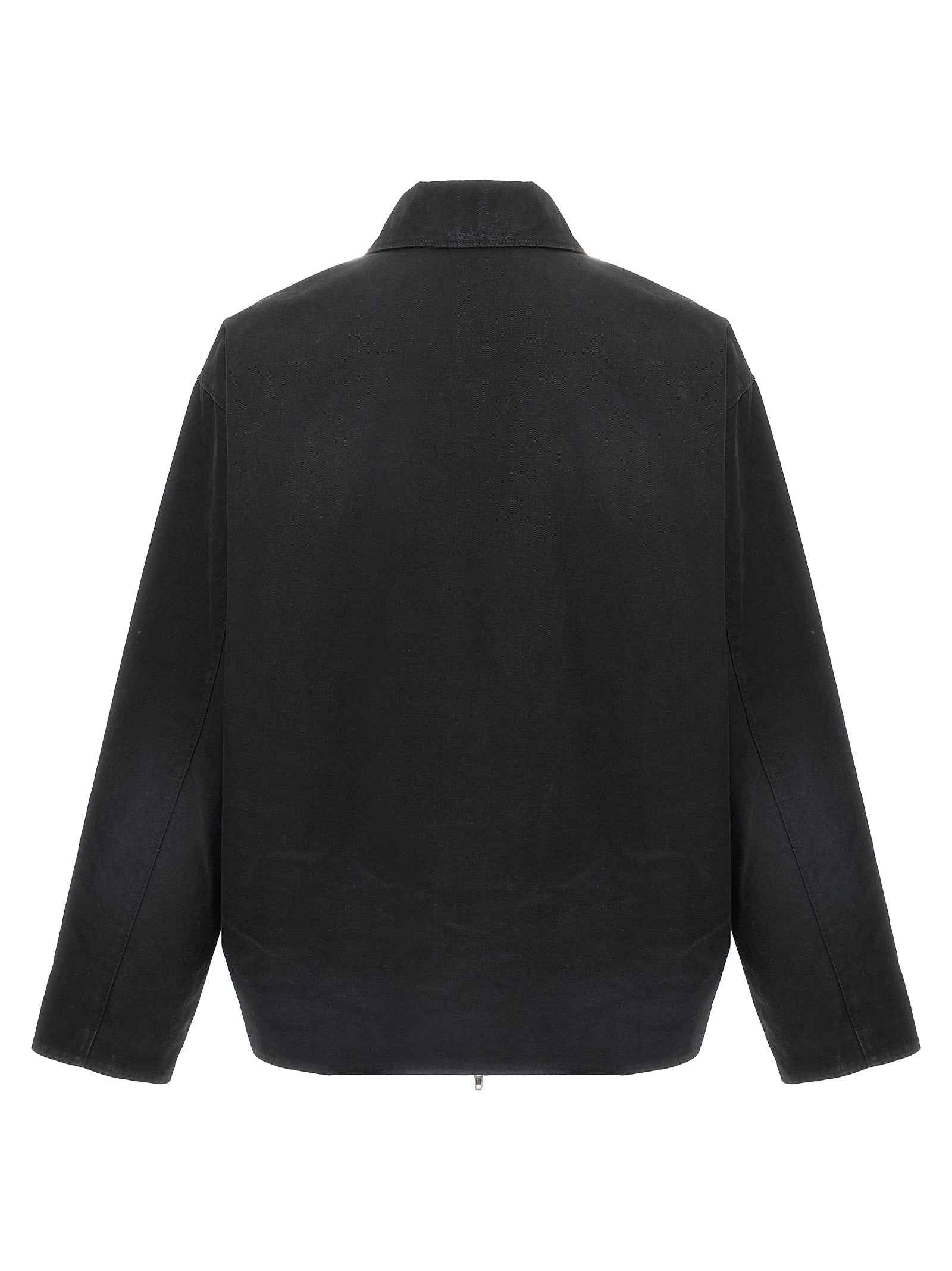 Black Cotton Full-Length Jacket