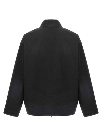 Black Cotton Full-Length Jacket