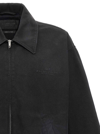 Black Cotton Full-Length Jacket