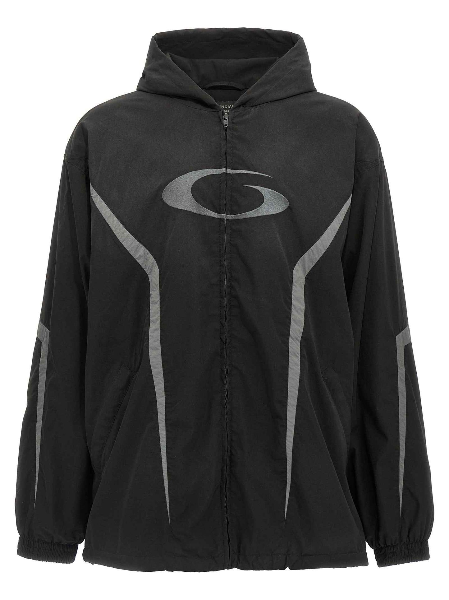 Black Polyester Shell Jacket