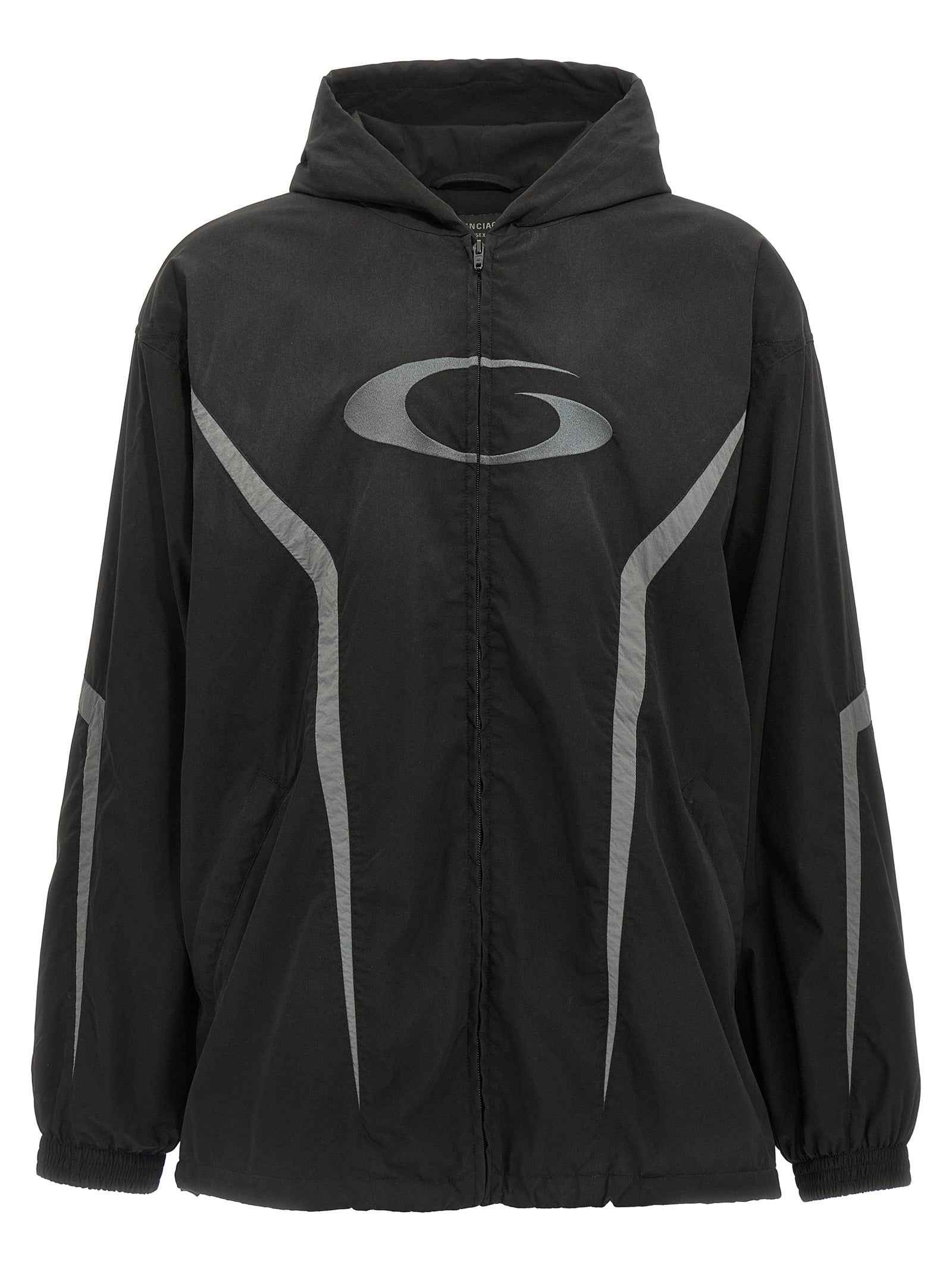 Black Polyester Shell Jacket