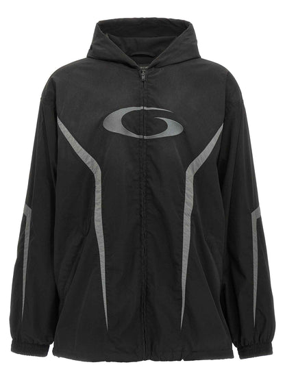 Black Polyester Shell Jacket
