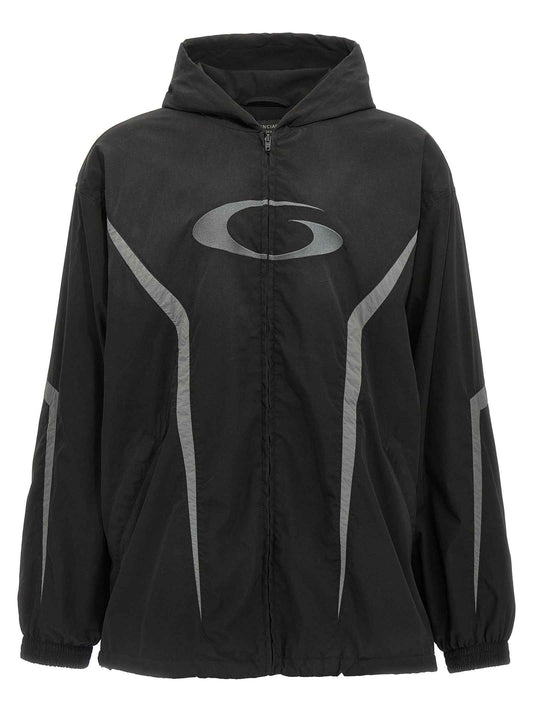 Black Polyester Shell Jacket