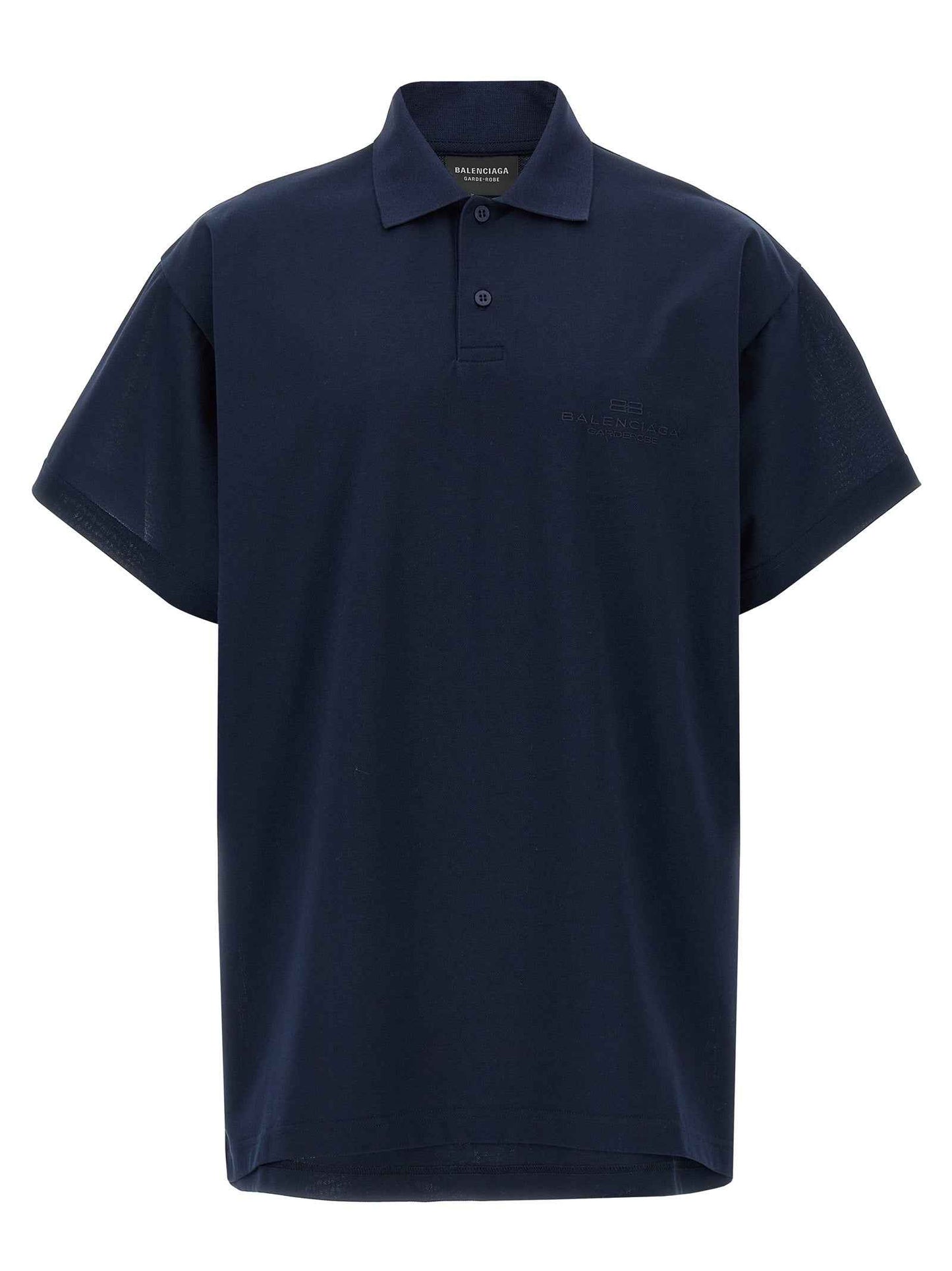 Blue Cotton Polo Shirt