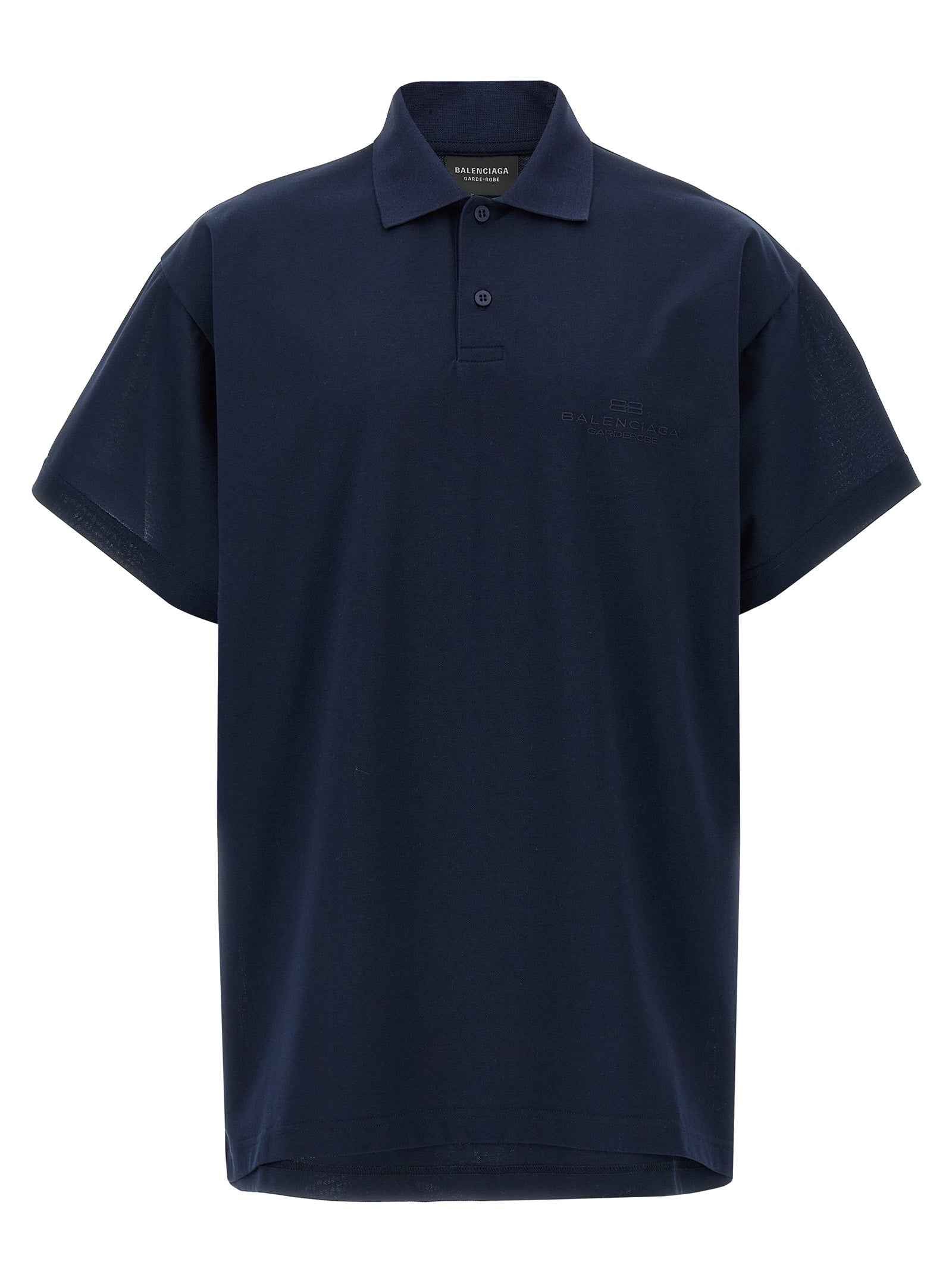 Blue Cotton Polo Shirt