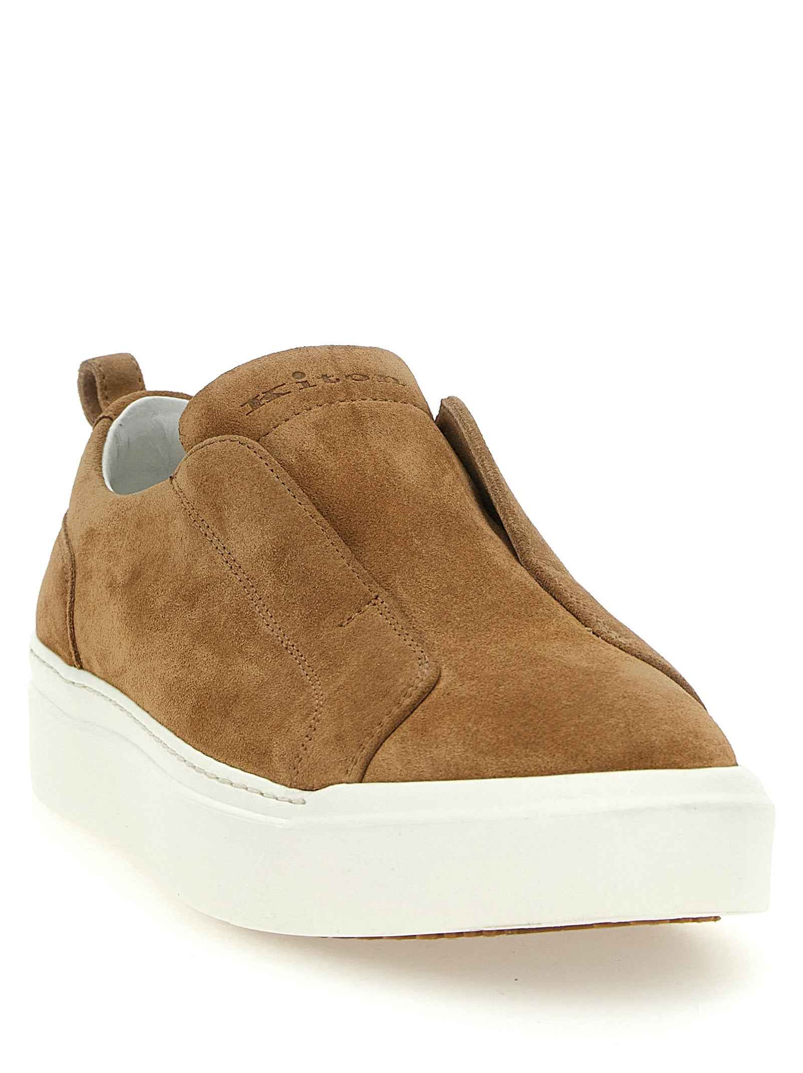 Brown Calfskin Low Top Sneakers